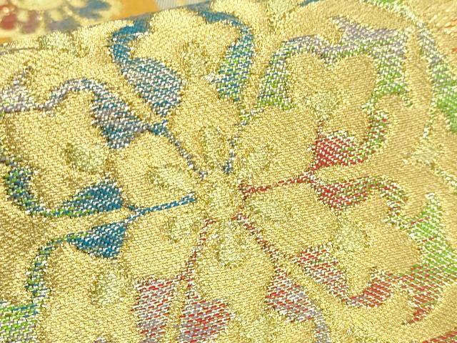 平和屋着物●極上　西陣　川島織物　六通柄　本袋帯　正倉院花文　金糸　逸品　DZAB4238kh6