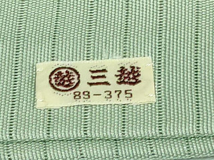 平和屋着物＊極上　夏物　人間国宝・羽田登喜男　絽塩瀬　九寸名古屋帯　枝花文　薄い山葵色地　三越扱い　逸品　DZAB4241kh6
