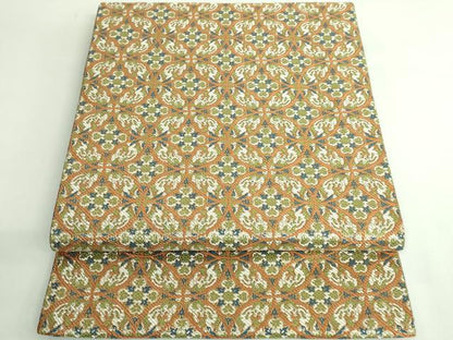 平和屋着物●極上　西陣　川島織物　九寸開き名古屋帯　七宝花菱文　金糸　逸品　DZAB4248kh6
