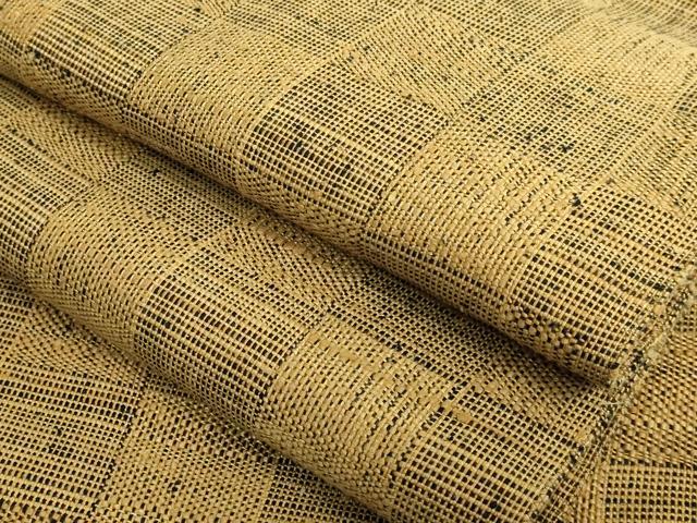 平和屋着物●極上　伊兵衛織　工芸手織　八寸名古屋帯　市松文様　逸品　DZAB4256kh6
