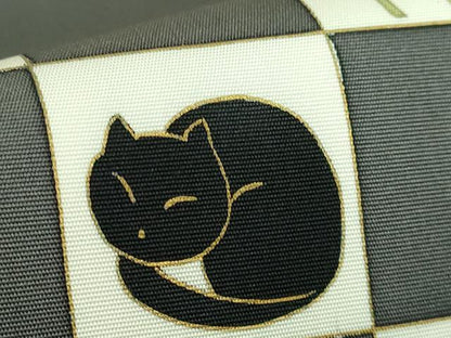 平和屋着物●極上　塩瀬　つけ帯　猫　金魚　ネズミ　毬　毛糸　金彩　逸品　DZAB4257kh6