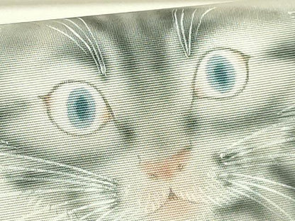 平和屋着物●極上　塩瀬　つけ帯　手描き　猫　毛糸　絹鼠色地　逸品　DZAB4262kh6