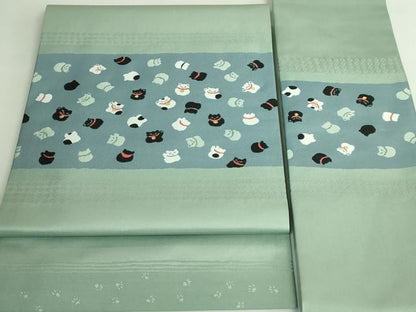 平和屋着物●極上　西陣　川島織物　つけ帯　招き猫　金糸　逸品　DZAB4264kh6
