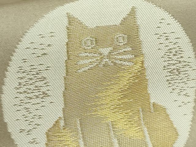 平和屋着物●極上　つけ帯　猫　金糸　逸品　DZAB4265kh6