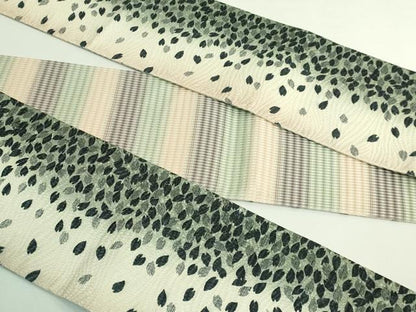平和屋着物●極上　両面　半幅帯　舞桜　逸品　DZAB4267kh6
