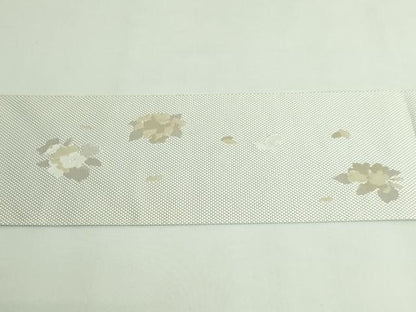 平和屋着物●極上　本場筑前博多織　八寸名古屋帯　KIMONO　MODERN　紫陽花　協和織物　金糸　博多金ラベル　証紙付き　逸品　DZAB4277kh6