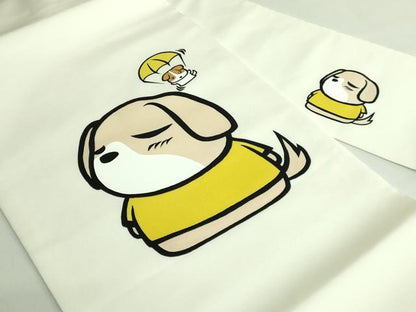 平和屋着物●極上　塩瀬　九寸名古屋帯　犬　逸品　DZAB4281kh6