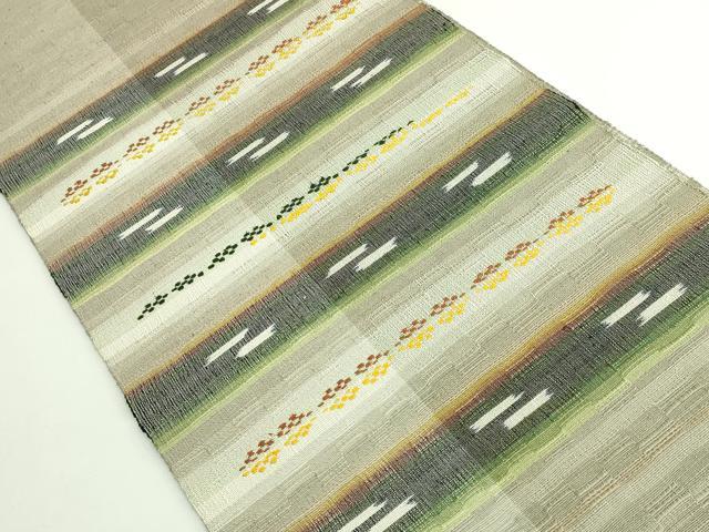 平和屋着物●極上　首里　ロートン織　道屯織　八寸名古屋帯　横段文　逸品　DZAB4282kh6