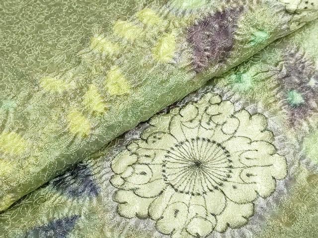 平和屋本店●極上　久保田一竹　幻の辻が花　太鼓柄袋帯　金通し地　逸品　DZAB4297kh6