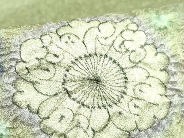 平和屋本店●極上　久保田一竹　幻の辻が花　太鼓柄袋帯　金通し地　逸品　DZAB4297kh6