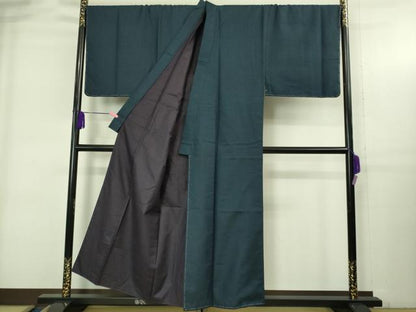 平和屋着物●極上　男性　紬　アンサンブル　長襦袢(袷)・長羽織セット　キングサイズ　亀甲柄　逸品　未使用　DZAB4303kh6