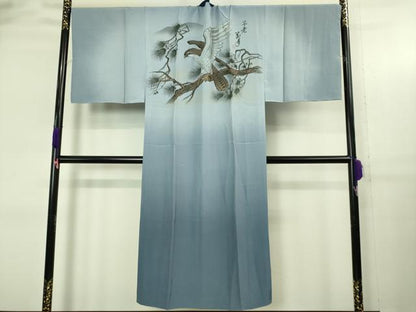 平和屋着物●極上　男性　紬　アンサンブル　長襦袢(袷)・長羽織セット　キングサイズ　亀甲柄　逸品　未使用　DZAB4303kh6