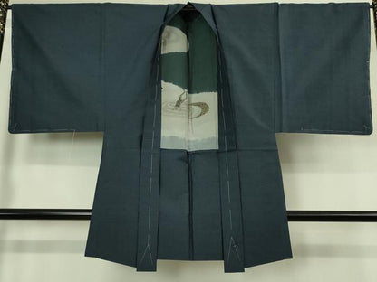 平和屋着物●極上　男性　本場大島紬　アンサンブル　長羽織　80亀甲　総詰め　羽裏・蛙　逸品　未使用　DZAB4306kh6
