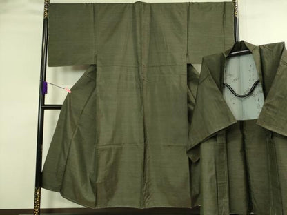 平和屋着物●極上　男性　本場大島紬　アンサンブル　長羽織　羽裏・蟹　逸品　未使用　DZAB4307kh6