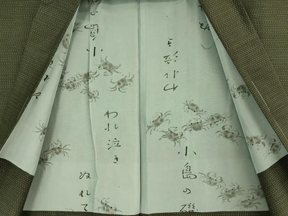 平和屋着物●極上　男性　本場大島紬　アンサンブル　長羽織　羽裏・蟹　逸品　未使用　DZAB4307kh6