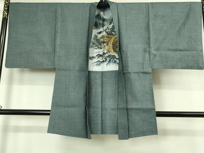 平和屋着物●極上　男性　本場大島紬　アンサンブル　長羽織　100亀甲　総詰め　逸品　DZAB4308kh6