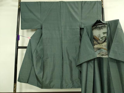 平和屋着物●極上　男性　本場大島紬　アンサンブル　長羽織　逸品　DZAB4309kh6