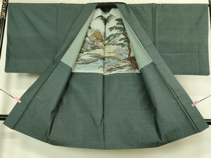 平和屋着物●極上　男性　本場大島紬　アンサンブル　長羽織　逸品　DZAB4309kh6