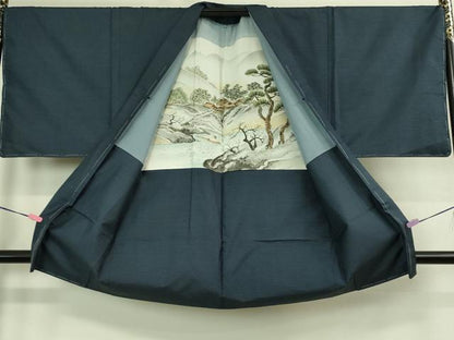 平和屋着物●極上　男性　本場大島紬　アンサンブル　長羽織　100亀甲　総詰め　逸品　未使用　DZAB4310kh6