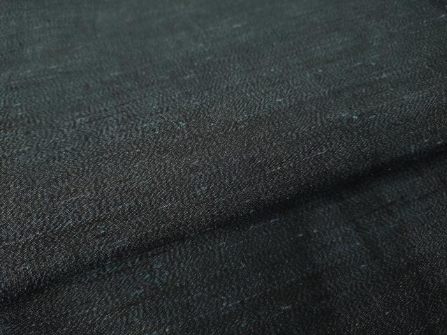 平和屋着物●極上　男性　結城紬　アンサンブル　杢　濃い青褐色　逸品　未使用　DZAB4311kh6