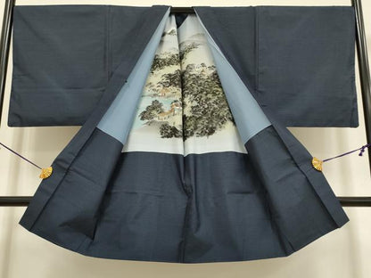 平和屋着物●極上　男性　本場大島紬　アンサンブル　キングサイズ　長羽織　逸品　DZAB4315kh6