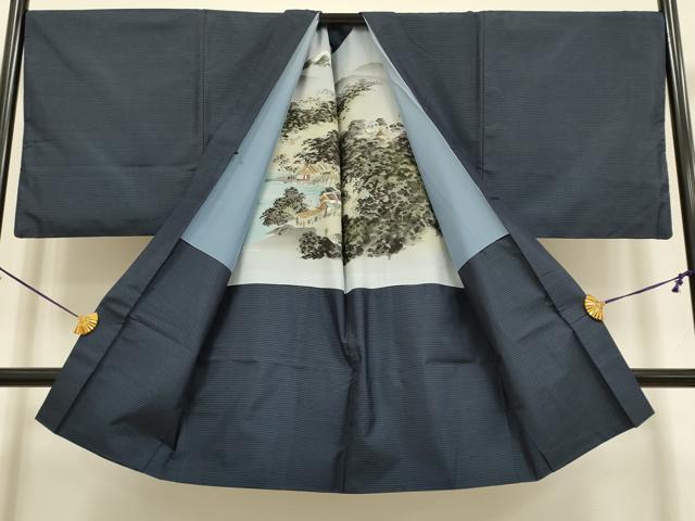 平和屋着物●極上　男性　本場大島紬　アンサンブル　キングサイズ　長羽織　逸品　DZAB4315kh6