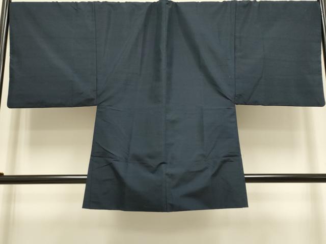 平和屋着物●極上　男性　紬　アンサンブル　キングサイズ　濃い藍鉄色　逸品　DZAB4316kh6