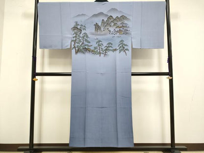 平和屋着物●極上　男性　本場大島紬 アンサンブル 長襦袢(袷)・長羽織セット　100亀甲　総詰め　羽裏・歌舞伎　逸品　未使用　DZAB4317kh6