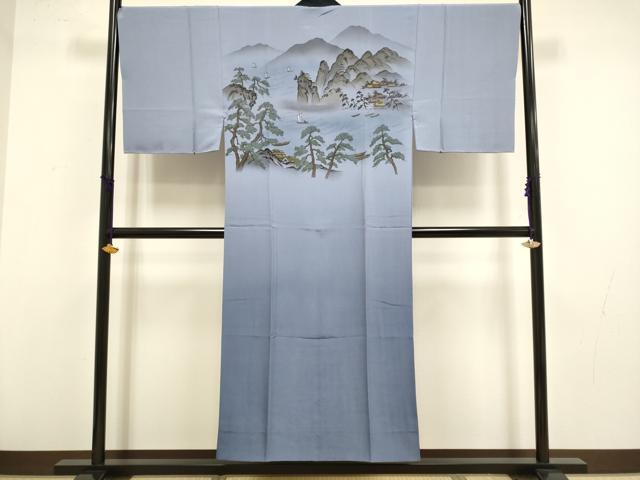 平和屋着物●極上　男性　本場大島紬 アンサンブル 長襦袢(袷)・長羽織セット　100亀甲　総詰め　羽裏・歌舞伎　逸品　未使用　DZAB4317kh6
