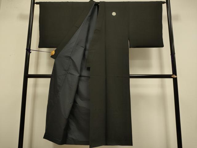 平和屋着物●極上　男性　黒紋付　羽織セット　羽裏：鹿・栗　逸品　DZAB4319kh6