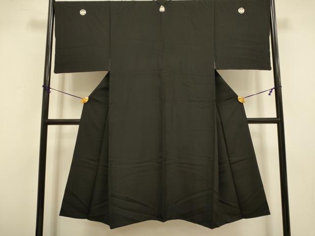 平和屋着物●極上　男性　黒紋付　羽織セット　逸品　DZAB4320kh6