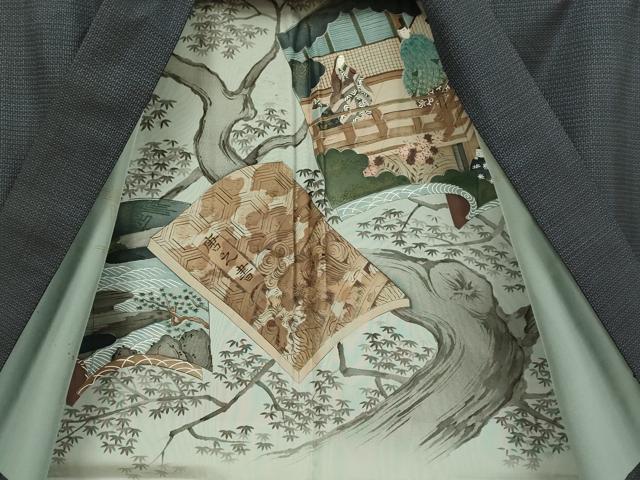 平和屋着物●極上　男性　本場大島紬　アンサンブル　長羽織　100亀甲　総詰め　逸品　DZAB4322kh6