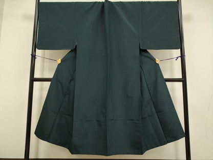 平和屋着物●極上　男性　紬　アンサンブル　色無地　濃い褐返色　逸品　DZAB4323kh6