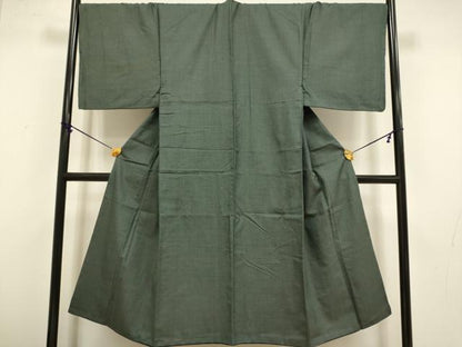 平和屋着物●極上　男性　紬　アンサンブル　長羽織　亀甲柄　羽裏・宝船　逸品　DZAB4324kh6
