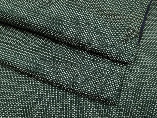平和屋着物●極上　男性　紬　アンサンブル　長羽織　亀甲柄　羽裏・宝船　逸品　DZAB4324kh6