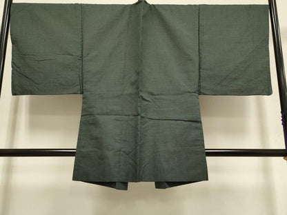 平和屋着物●極上　男性　紬　アンサンブル　長羽織　亀甲柄　羽裏・宝船　逸品　DZAB4324kh6