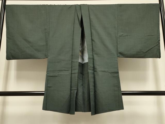 平和屋着物●極上　男性　紬　アンサンブル　長羽織　亀甲柄　羽裏・宝船　逸品　DZAB4324kh6