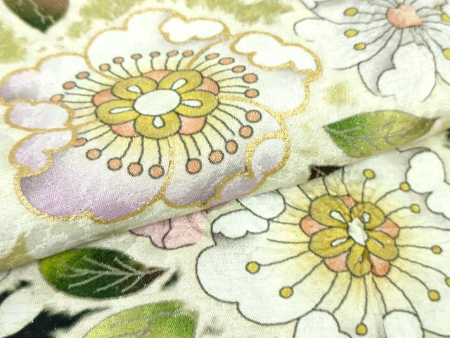 平和屋本店●極上　訪問着　辻が花　黒地　金彩　銀通し地　逸品　未使用　DZAB4326kh6