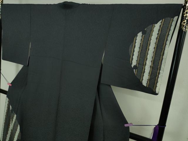 平和屋着物●極上　訪問着　駒刺繍　鹿の子　雪輪文　青褐色地　金彩　逸品　DZAB4328kh6
