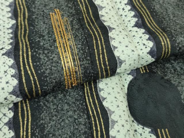 平和屋着物●極上　訪問着　駒刺繍　鹿の子　雪輪文　青褐色地　金彩　逸品　DZAB4328kh6