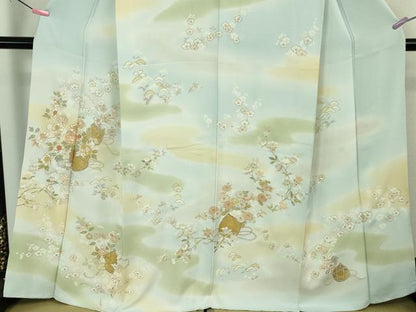 平和屋本店●極上　訪問着　駒刺繍　花篭文　暈し染め　金彩　逸品　DZAB4330kh6