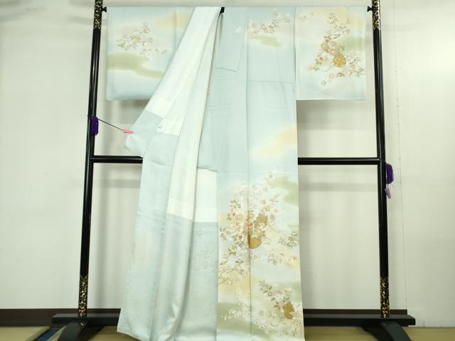 平和屋本店●極上　訪問着　駒刺繍　花篭文　暈し染め　金彩　逸品　DZAB4330kh6