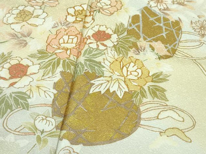 平和屋本店●極上　訪問着　駒刺繍　花篭文　暈し染め　金彩　逸品　DZAB4330kh6