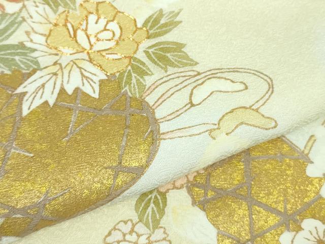 平和屋本店●極上　訪問着　駒刺繍　花篭文　暈し染め　金彩　逸品　DZAB4330kh6