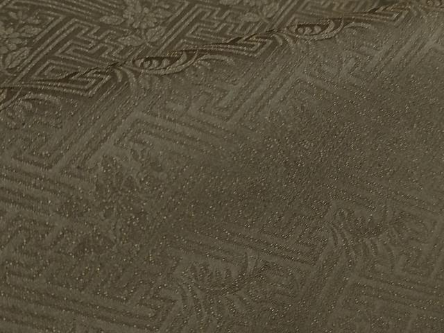 平和屋着物●極上　色無地　草花地紋　赤墨色地　金通し地　反端付き　逸品　未使用　DZAB4332kh6