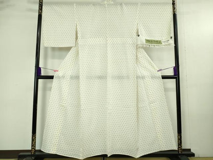 平和屋着物＊極上　夏物　本塩沢　夏塩沢　手絣　越後塩澤織司工房　大嶋謙松作　けんしょう好み　大丸扱い　証紙付き　逸品　DZAB4334kh6