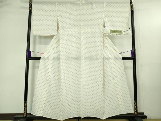 平和屋着物＊極上　夏物　本塩沢　夏塩沢　手絣　越後塩澤織司工房　大嶋謙松作　けんしょう好み　大丸扱い　証紙付き　逸品　DZAB4334kh6