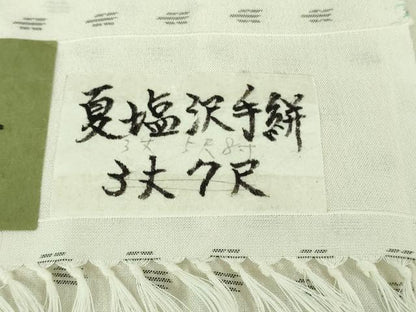 平和屋着物＊極上　夏物　本塩沢　夏塩沢　手絣　越後塩澤織司工房　大嶋謙松作　けんしょう好み　大丸扱い　証紙付き　逸品　DZAB4334kh6