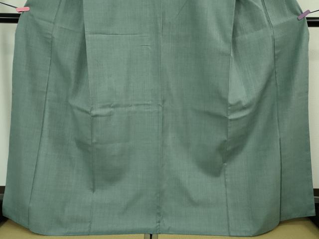 平和屋本店●極上　本場結城紬　重要無形文化財　色無地　水浅葱色　逸品　DZAB4336kh6