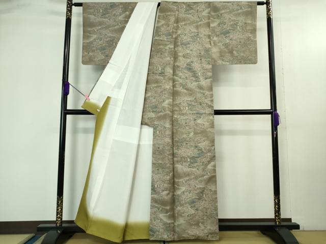 平和屋着物●極上　都喜ヱ門　本場大島紬　紬萬葉　総絣　人物風景　藤絹織物謹製　さが美扱い　証紙付き　逸品　DZAB4339kh6